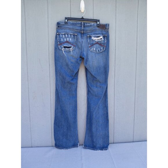 Vtg BKE Carson Jeans 36 X-Long Distressed Ripped Whiskered Denim Straight Leg - Picture 2 of 13
